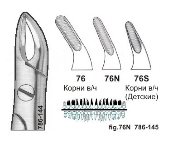 786-144 Щипцы №76 для верхних корней